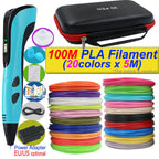 2026 New 3D Printing Pen DIY Three-dimensional Painting Children Toys With LCD Screen Power Adapter 200M PLA Filament Toys Gift