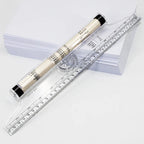 Angles Line Ruler 15cm 30cm Multi-Function Drawing Tool Roll Draw Ruler Metric Rolling Ruler Clear Parallel Rolling Ruler