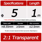 1 Meter Clear Dia 2 3 4 5 6 7 8 9 10 12 14 16 20 25 30 40 50 60 mm Heat Shrink Tube 2:1 Polyolefin Thermal Cable Sleeve Insulate
