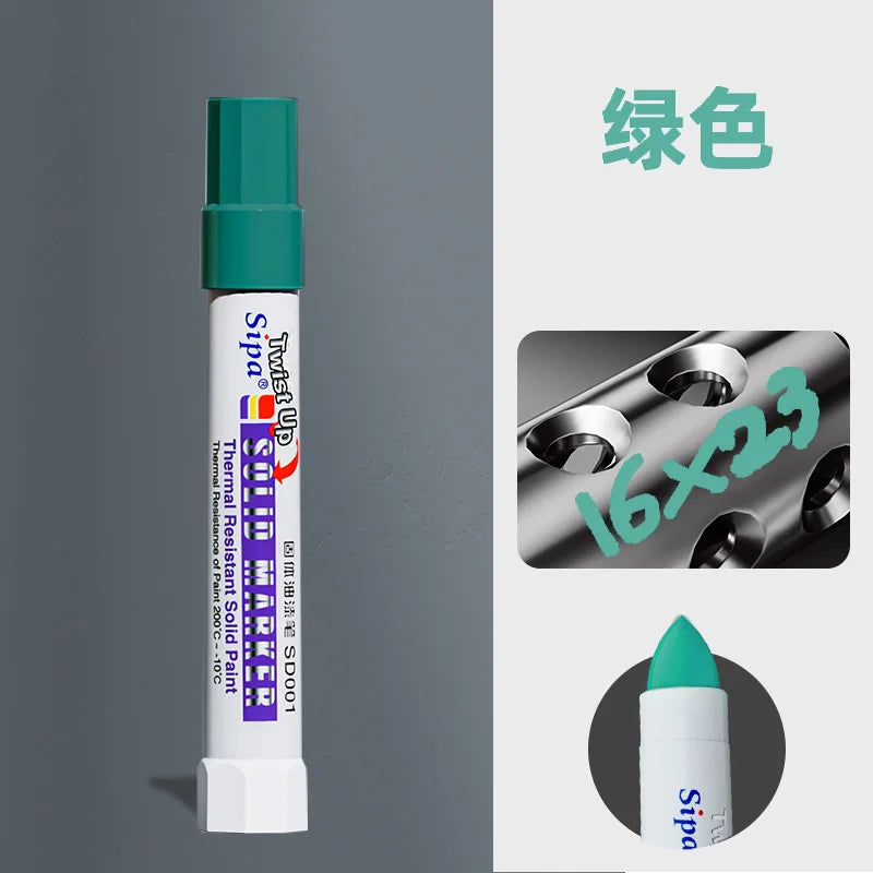 Solid Paint Marker Oil-based Ink Waterproof High Temperature Resistant for Writing Marks on Metal Wood Plastic Glass Stone