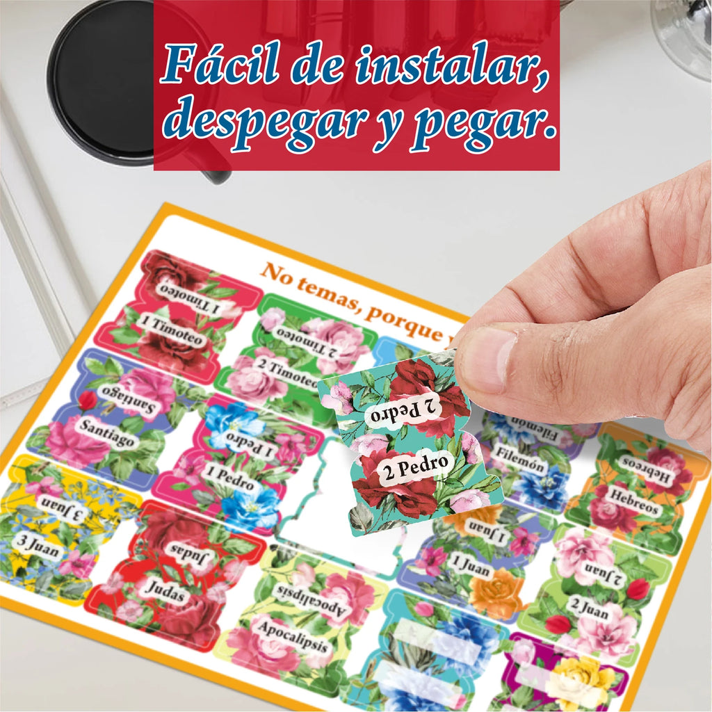 75pcs Spanish Bible Indexing Tabs, Bible Tabs, Bible Sticky Tabs For Old And New Testament, Book Tabs, Bible Labels Tabs, Bible