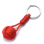 Military Parachute Woven Rope Ball Keychain Paracord Lanyard Key Ring Monkey Fist Key Chains Outdoors Survival Tool Jewelry