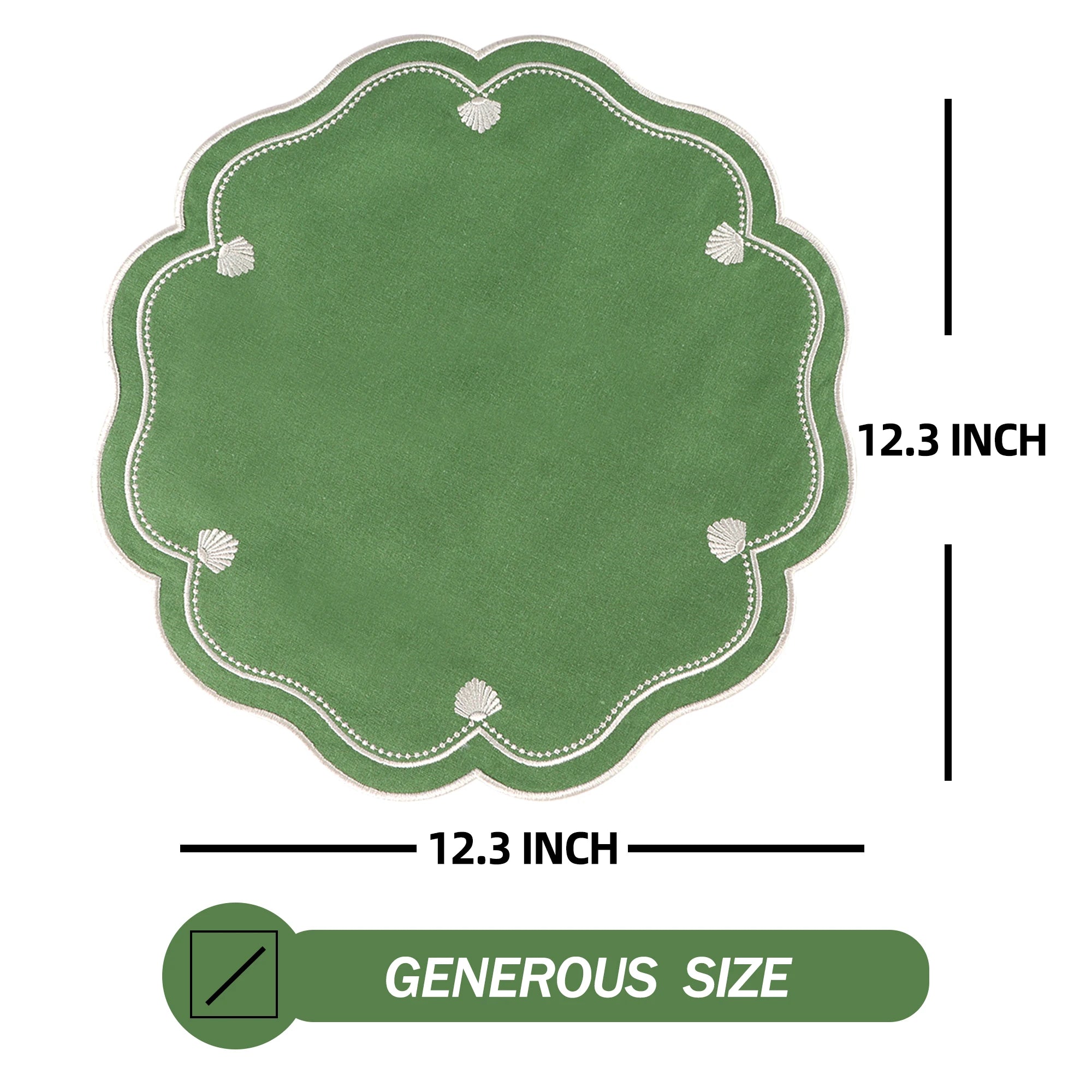 High Quality Embroidered Napkin Vintage Wavy Edge Color Blocking Design Reusable Placemats Wedding Banquet Decoration