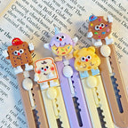 1 Pcs Cute Cartoon Alloy Mini Portalble Utility Knife Cutter Letter Envelope Opener Mail Knife School Office Supplies