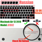 Russian Layout MacBook Pro Keyboard Cover 14" 16" M4 M3 M2 M1 Pro, MacBook Air 15" 13.6" M3 M2 Silicone Skin, US/EU Version