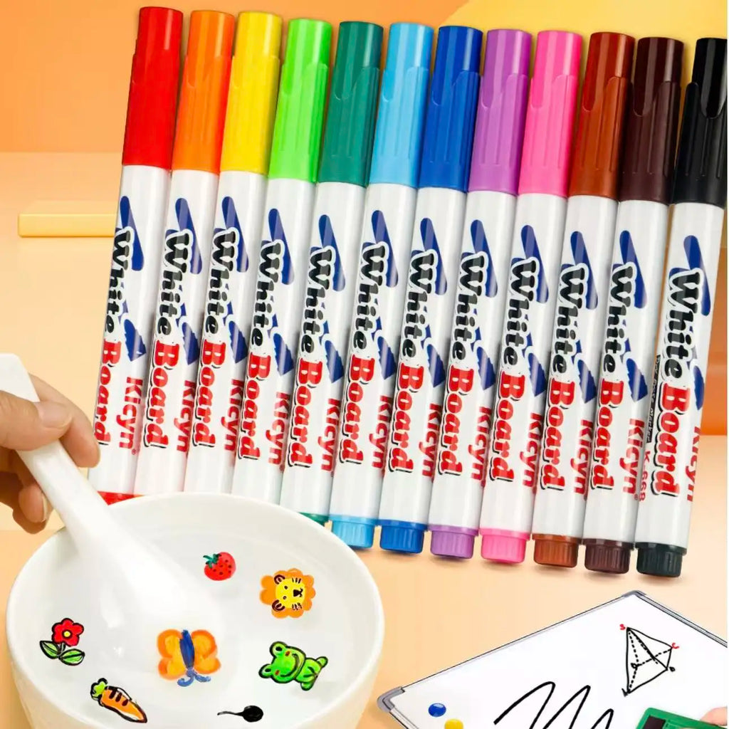 12 color Floating Marker Pen, Magical Whiteboard Markers, Dry Erase, Back to School