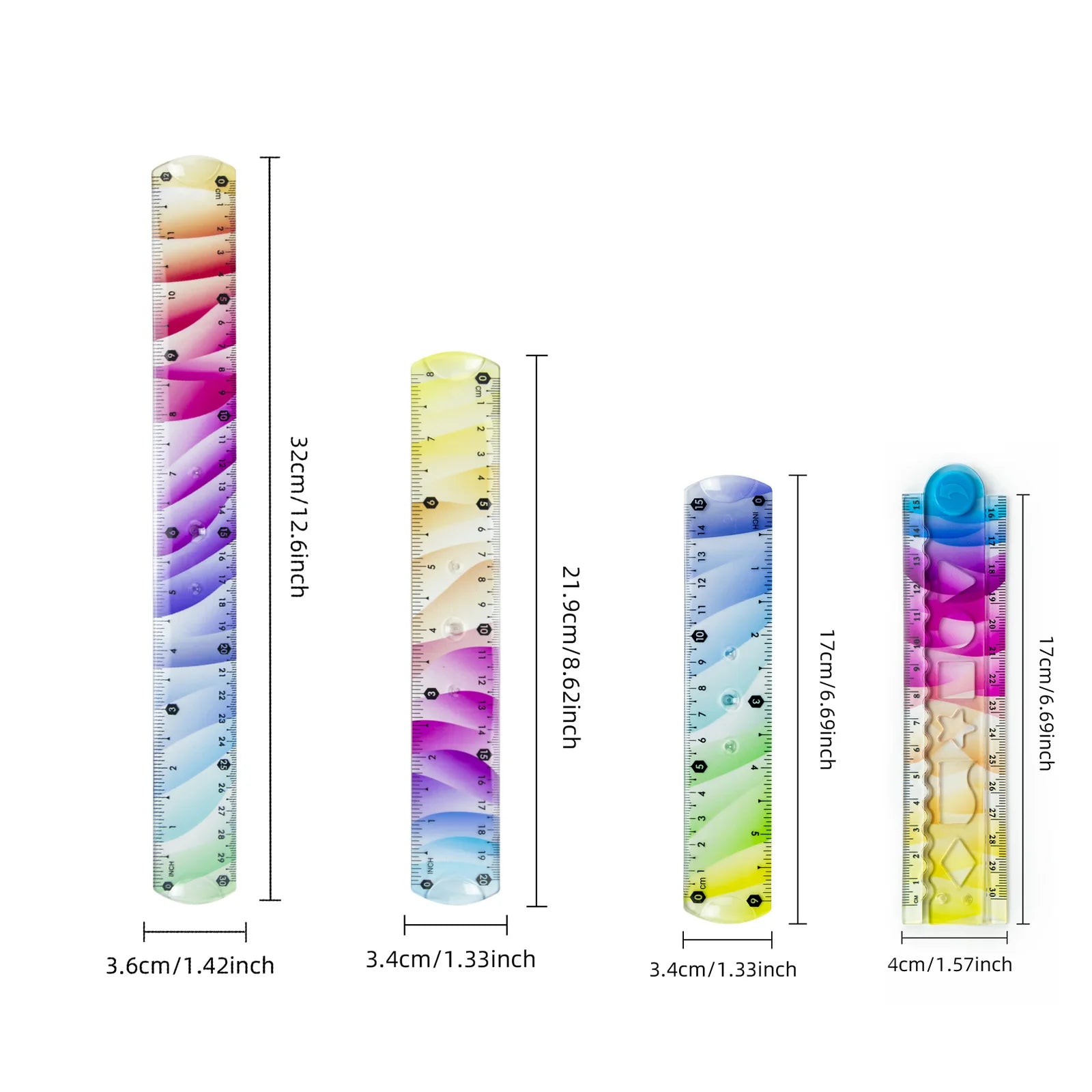 15cm, 20cm, and 30cm Soft Ruler Set - Clear Scale for Accurate Measurement - Flexible Measuring Tool for Crafts, Drawing