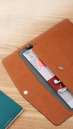Faux Leather Document Bag, Business Information Bag, A4 Folder, School and Office Supplies, Storage Bag