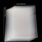 30 Pack PVC L-Shaped A4 Document Folders, Transparent File Envelopes for Office and Home Organization