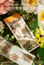 JIAMEI 30pcspack Floral Litmus Paper Materials Paper Decor Junk Journal DIY Scrapbooking Translucent Craft Aesthetics Paper