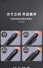 4 In 1 Multifunction Luxury Pen, 0.7mm 3 Color Ballpoint 0.5mm Mechanical Pencil, Gravity Sensor Metal Retractable Pens Długopis