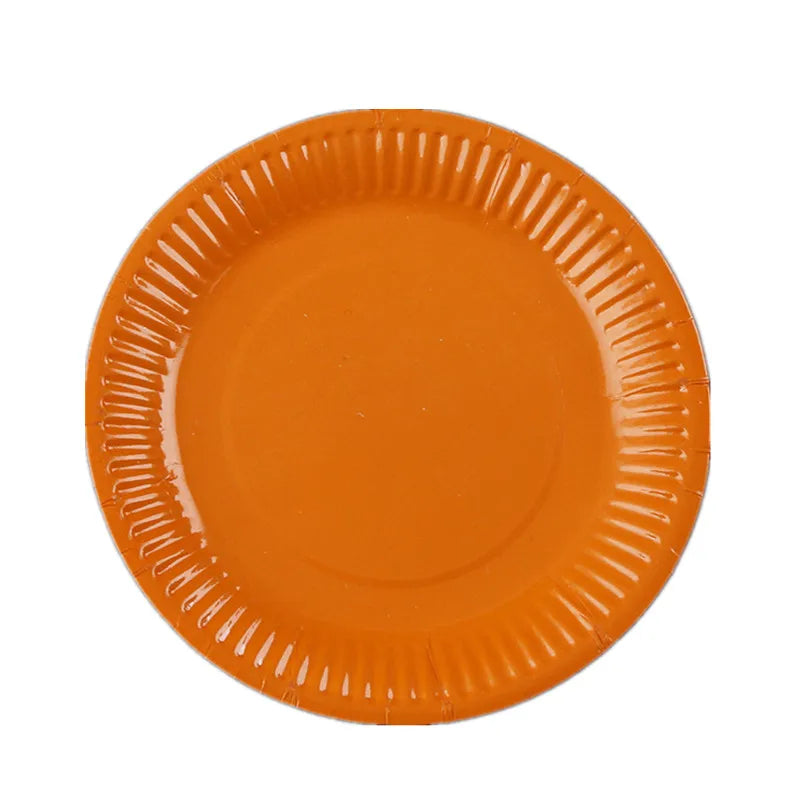 Solid Color Disposable Tableware Set Party Supplies Paper Plates Cups Wedding Birthday Party Decorations Adult Favor