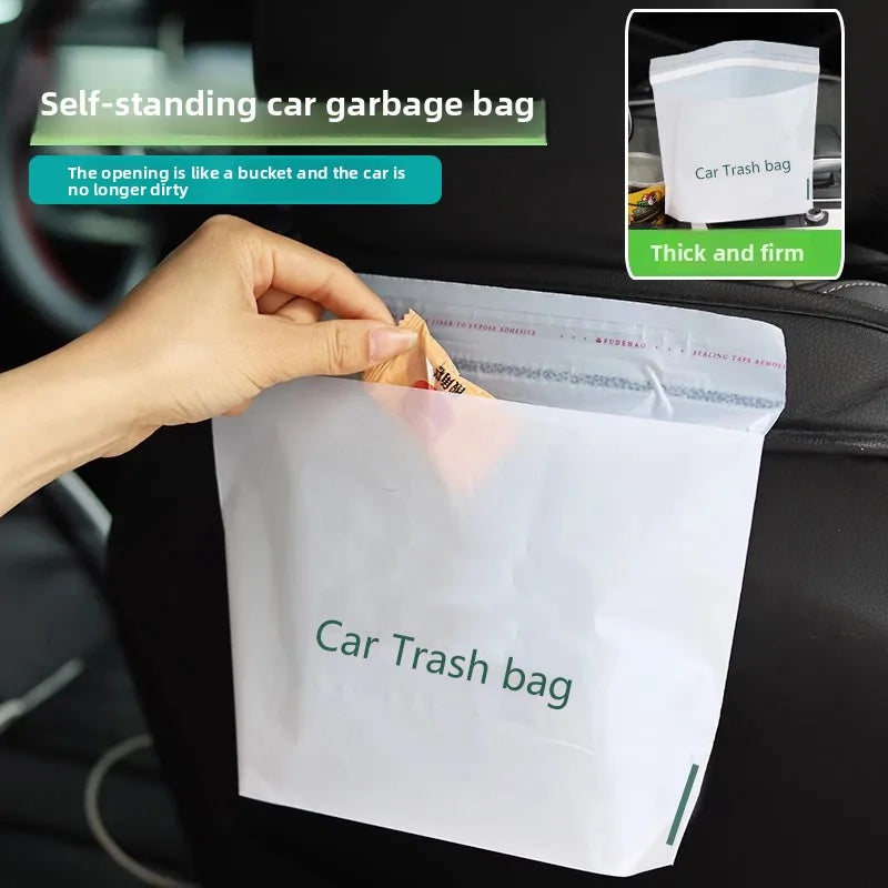 20-60Pcs Car Disposable Trash Bags Self-Adhesive Garbage Bag Portable Traceless Pasting Rubbish Storage Bag For Car Home Office