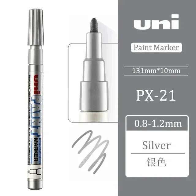 1pcs Japan UNI Paint Marker PX-21 Color Oil-based Permanent 0.8-1.2mm Tire Touch Up Painting Waterproof Graffiti Art Supplies