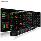 EXCO Stock Market Trader Mouse Pad Large Candlestick Pattern Chart Keyboard Mousepad Investor Desk Mat Stitched Edge Rubber Base