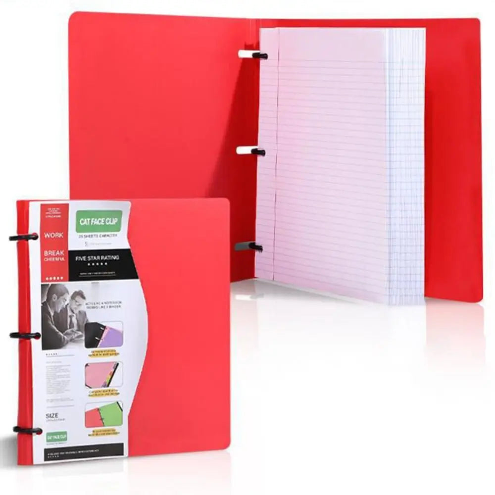 3 Ring Loose-leaf File Folder Waterproof Detachable Notebook Binder Dustproof Thickened 3 Hole Punched Lined Paper Mobile Office