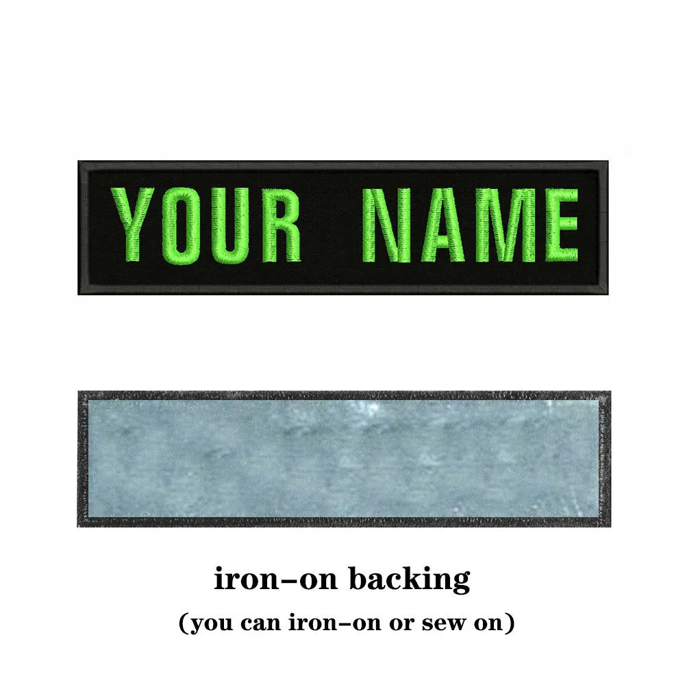 10x2.5cm Embroidery Custom Name Patch Stripes Badge Iron On Or Sew On Or  Patches Clothes