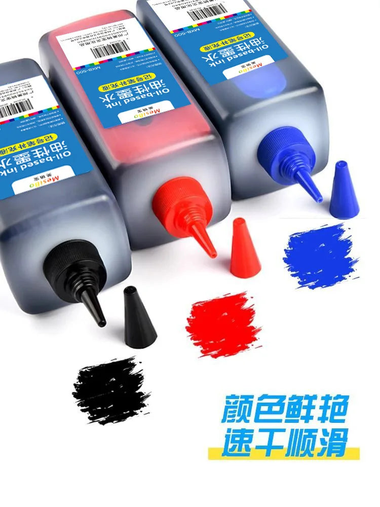 500ml Large Capacity Bottled Marker Ink Waterproof Quick Drying Oil-based Marker Refill Liquid School Supplies