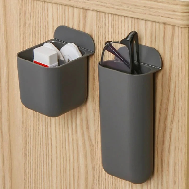 Multi Functional Desktop Display Pocket Pen Holder, Office Desk Stationery Pen Box, Adhesive Small Item Storage Tube
