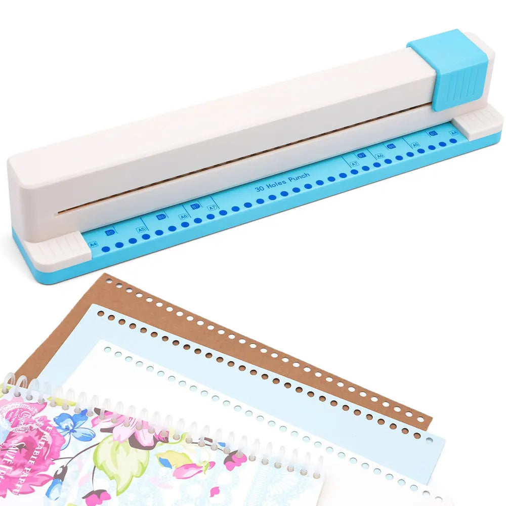 Multi-functional manual hole puncher (1 piece), 30-hole design, convenient and quick, suitable for various sizes of office paper