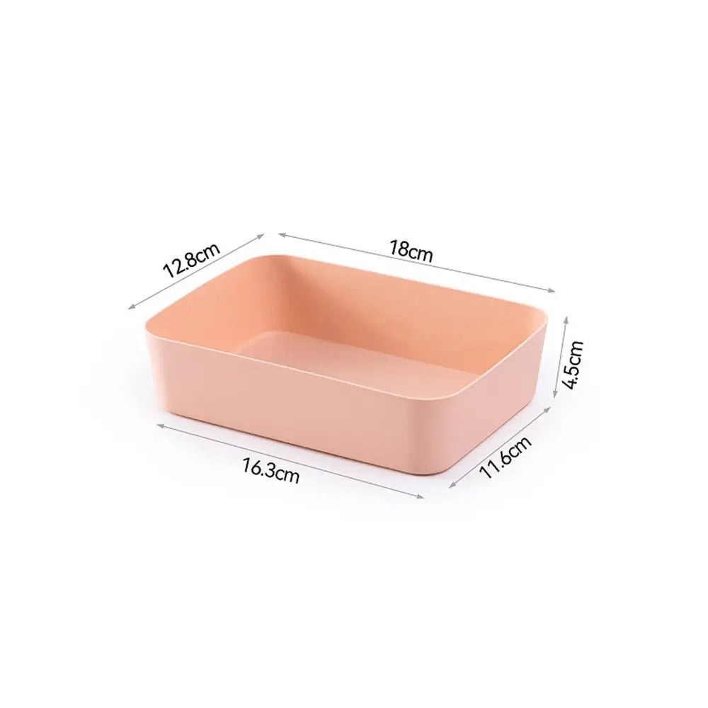 Plastic Desktop Storage Box Stackable Large Capacity Drawer Divider Storage Box Solid Color Documents File Organizer Home Office