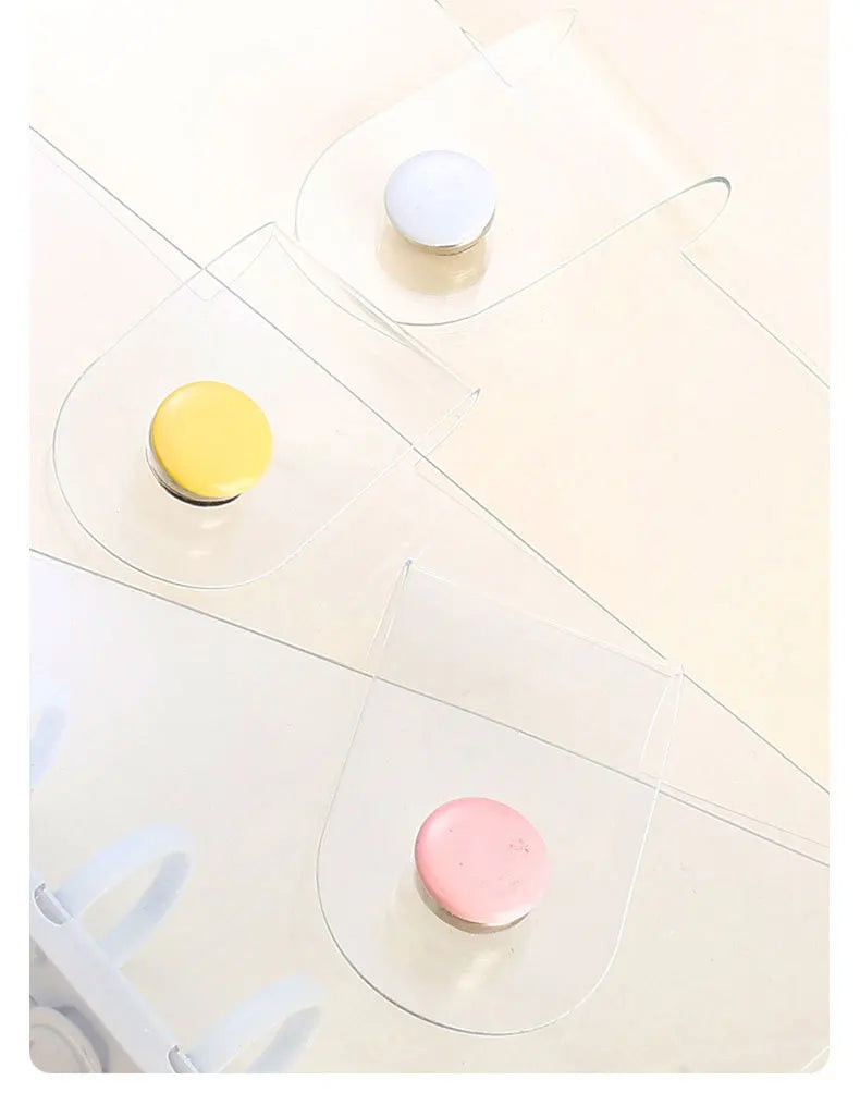 Lightweight Pvc Loose-Leaf Shell 6 Holes A6 Transparent Loose-Leaf Shell, Color Clip, Simple Candy Color Album Shell