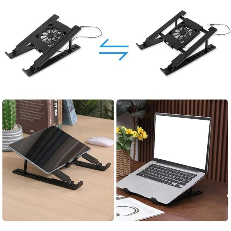 2026 Hot Selling Items Adjustable Height Laptop Cooling Stand Portable Foldable Design Multiple Speed Quiet Fan