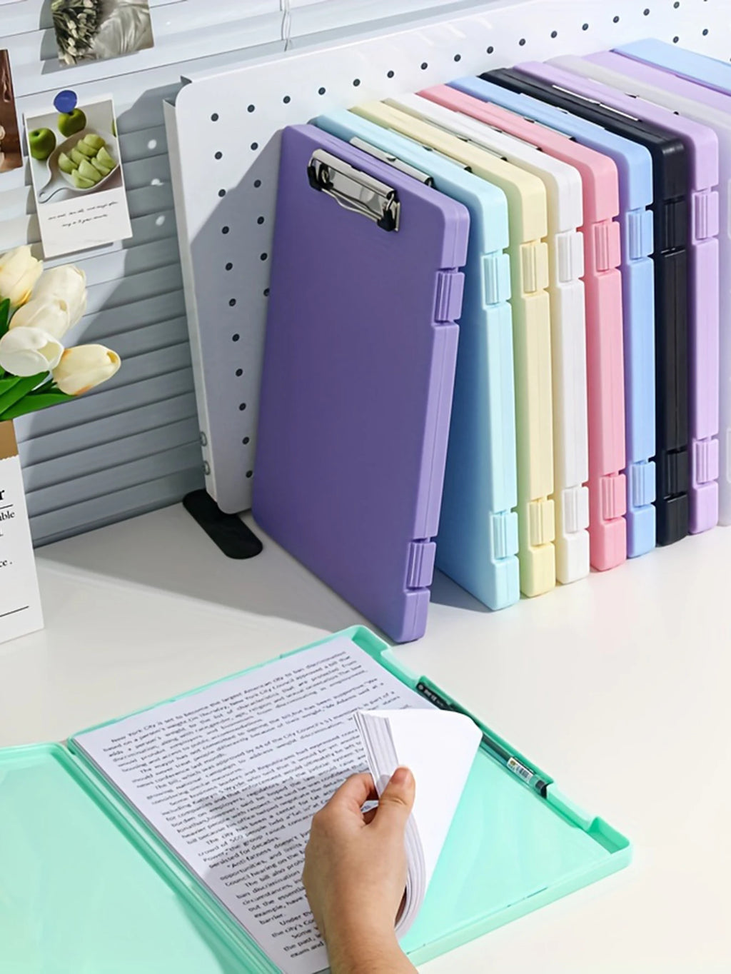 A4 Multi-functional File Folder Desktop Test Paper Organizer Office Document Board Folder Storage Box Writing Board, Office