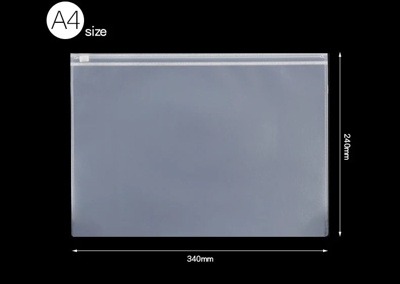10PCS A4A5A6 Exam Mesh Zipper Bag Student Office Simple Large Capacity Transparent Document Bags