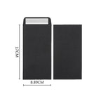 50pcs 8.9x16.5cm Black Paper Envelopes for Cash Banknote Small Change Storage Packaging Seal Bag Document Wedding Invitation Bag