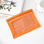 Zippered Binder Pencil Pouch Pen Case Stationery Multicolored B5 File Holder PVC With 3 Rings Pencil Case Folder File Package
