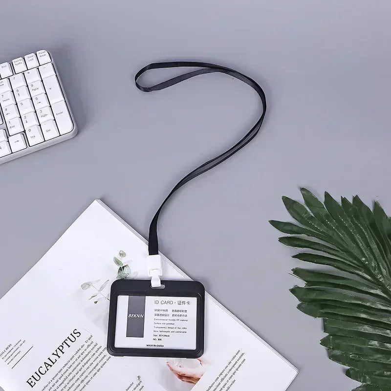Lanyard Card Covers Women Men Work Permit Holder Credit Card Holder Neck Strap Students Kids Bus Cards Case ID Card Holder