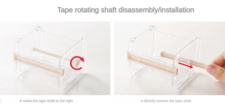 Stackable Tape Dispenser Transparent Design Tape Holder Creative Washi Tape Cutter Stationery School Supplies Office Supplies