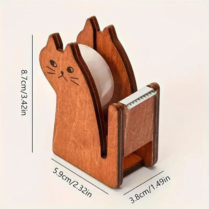 Whale Design Ergonomic Tape Holder For Office Home School Wooden Tape Cutter Desktop Tape Dispenser Animal Shaped Squirrel