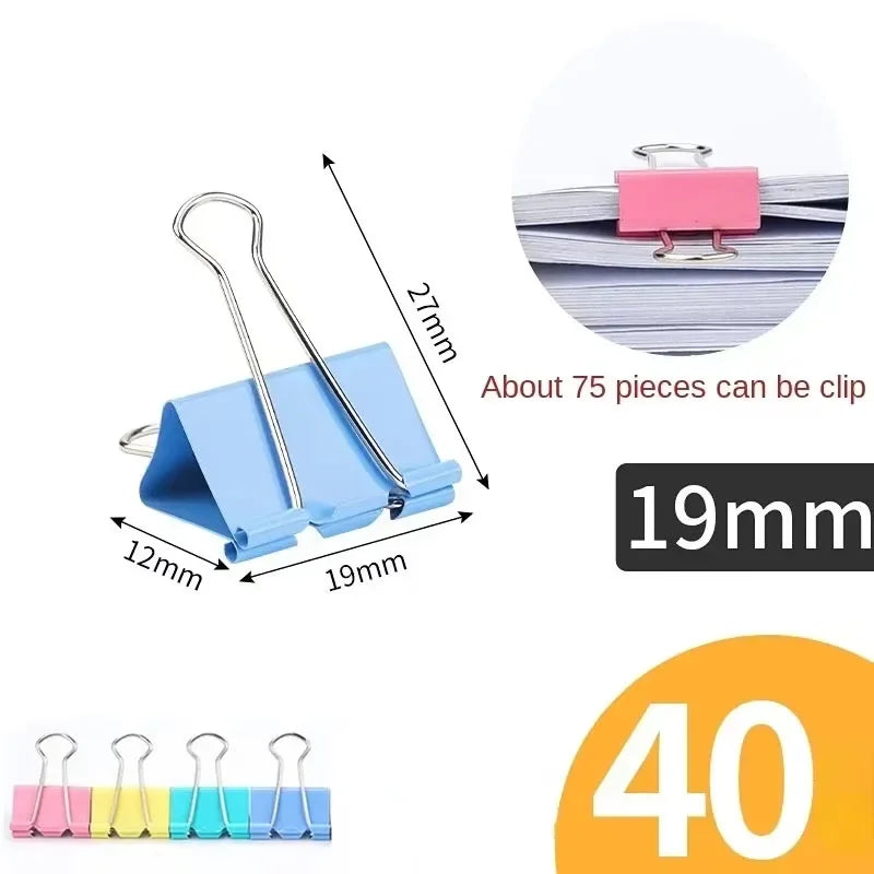 Multicolor Metal Paper Clips Bulk Pack - 15/19/25/32/41mm Assorted Sizes for Office School Books Stationery Organizing Supplies
