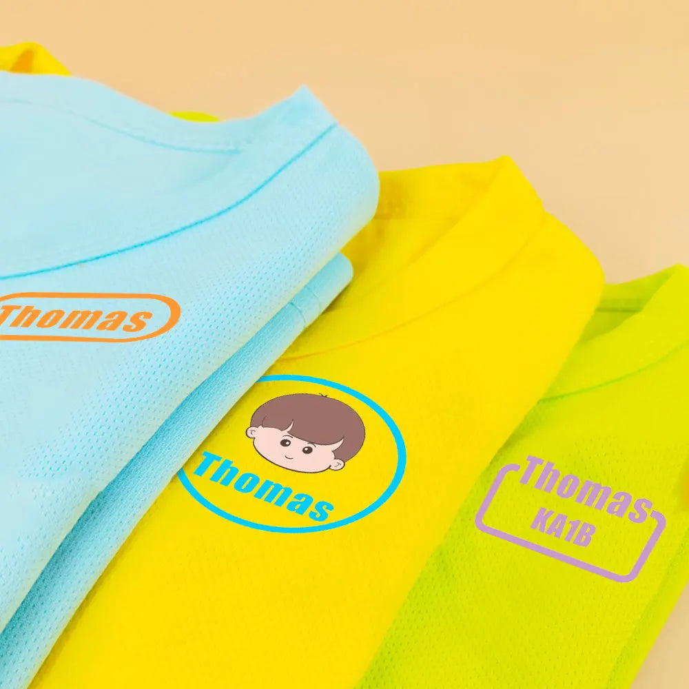 Custom Heat Transfers Name Sticker Personalized Washable Clothes Ironing Stickers Iron-on Labels Fabric Clothing Babysuit Tags