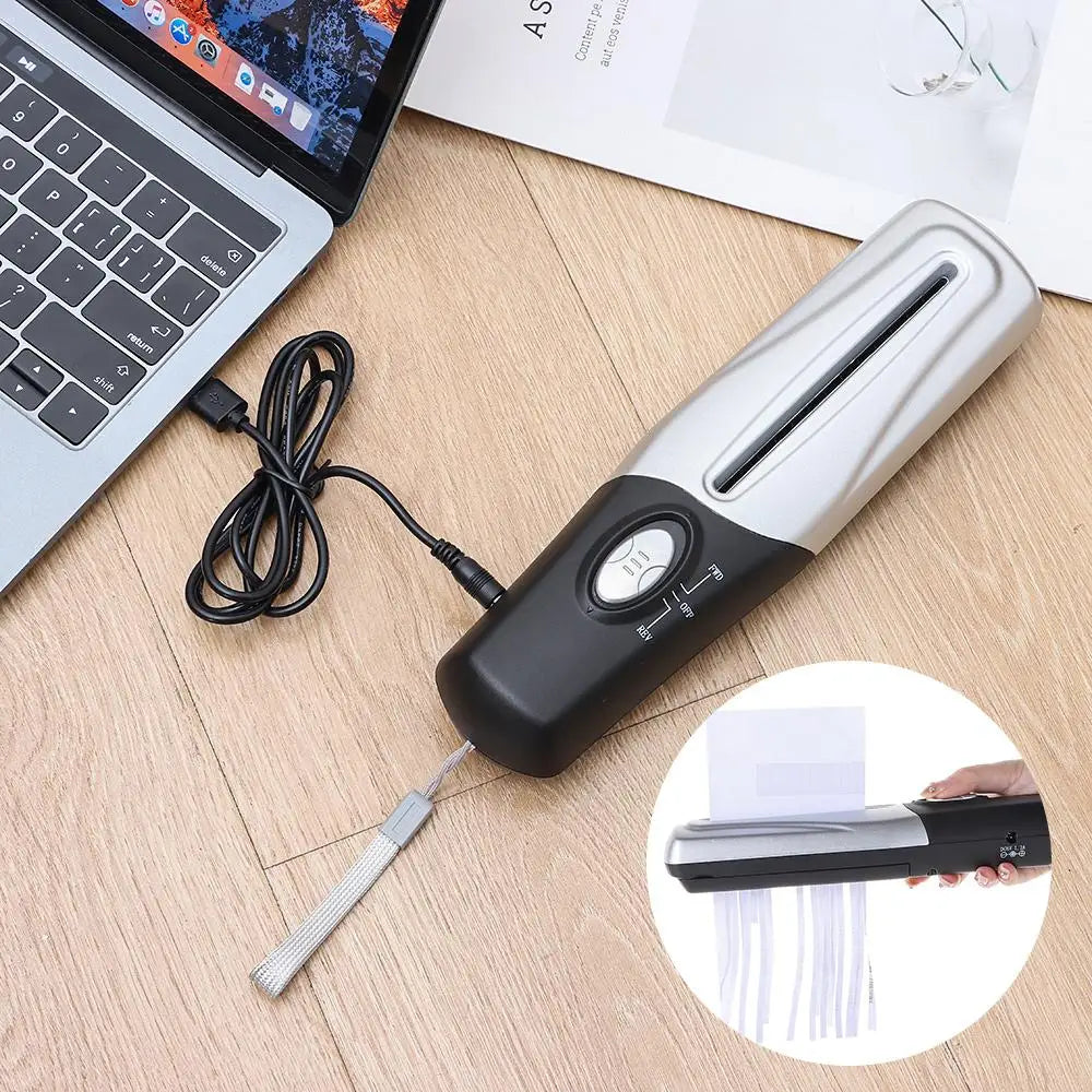 Use Paper Documents Cutting Tool Shredders Office Home Paper Shredders Cutting Machine Mini Hand Shredder Handheld USB Shredder