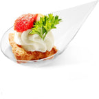 50Pcs Tear Drop Mini Appetizer Plates Plastic Mousse Dessert Tasting Spoons Plates Tableware Reusable Desserts Cakes Bowls