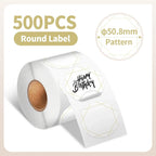 500-1000 Pcs Phomemo Thermal Label Paper Round Sticker Waterproof Label for Gift Kids Stickers School Supplies for 241 Printer