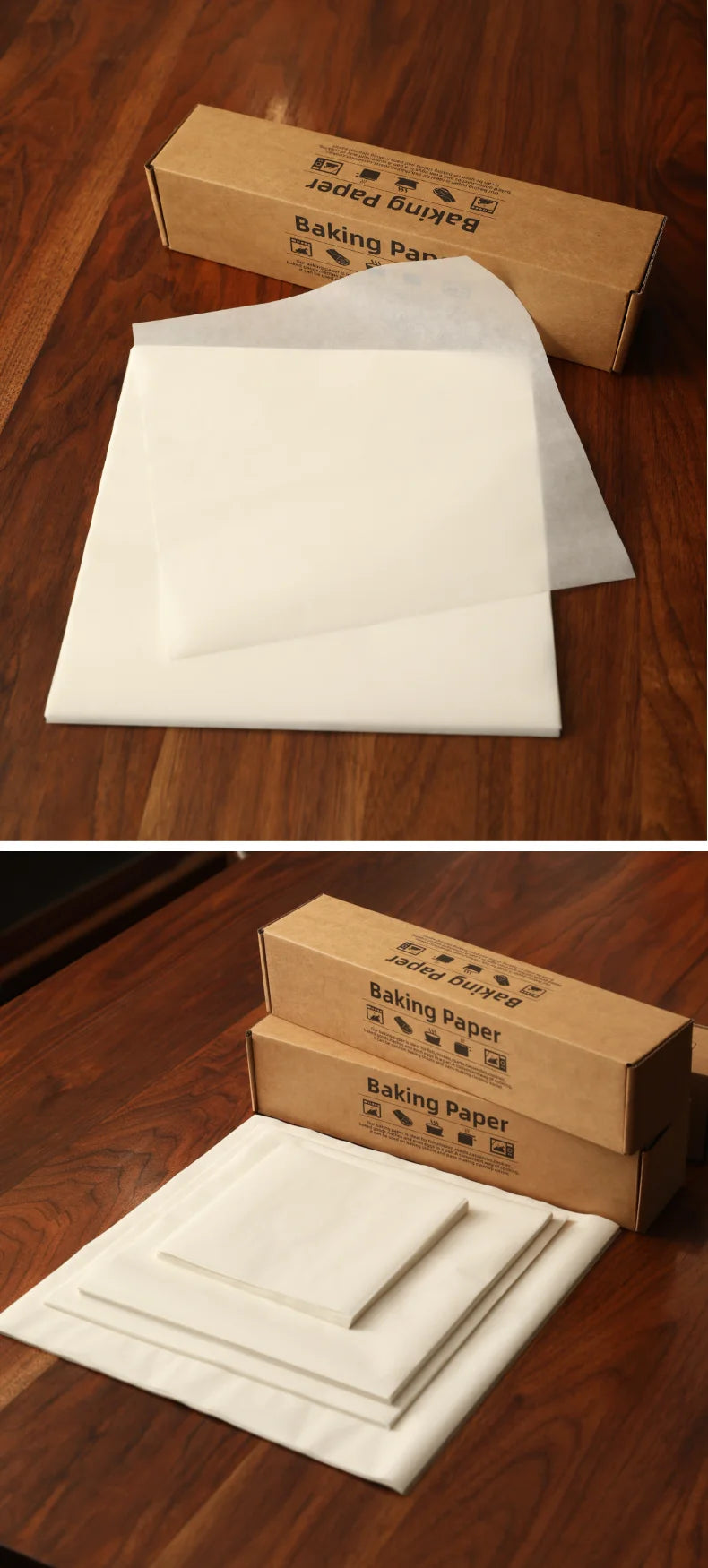 Parchment Paper Baking Paper Non-Stick Precut Square 4” to 12” Baking Sheets Oven Grilling Air Fryer Steaming Bread Cake Cookie
