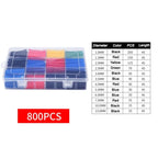 127/328/580/800Pcs Heat Shrink Wrapped Shrinking Insulation Sleeving Thermal Casing Car Electrical Cable Shrink Tube Tube Kit