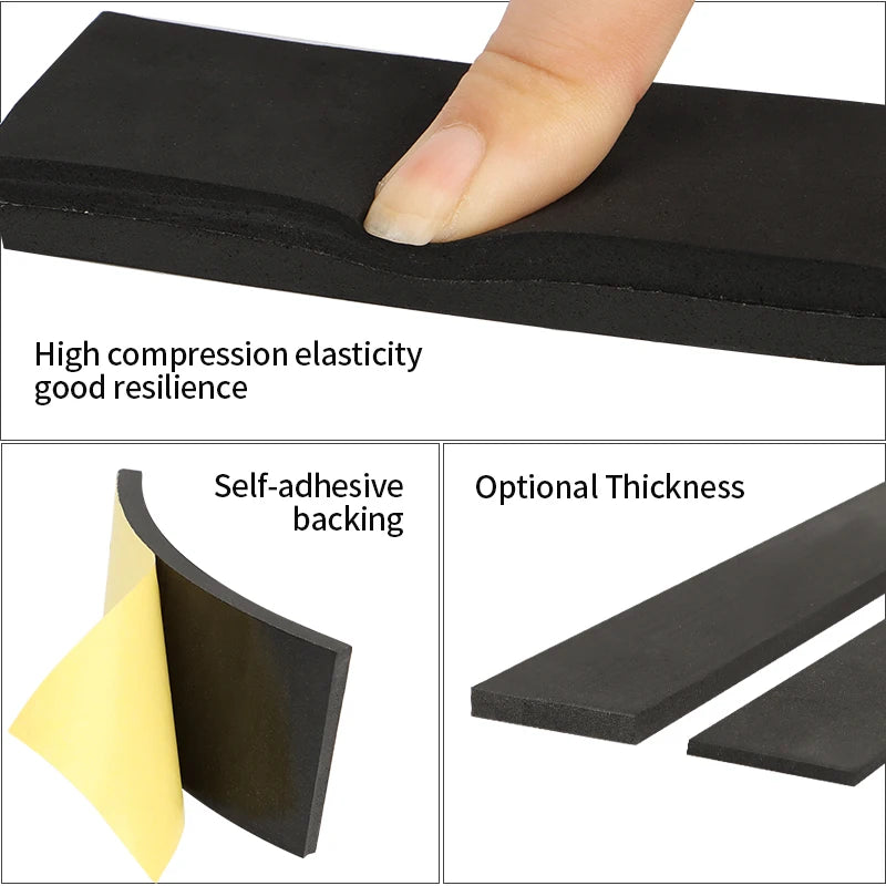 Eva Single-Sided Black Foam Tape Air Conditioning Sealing Construction Joints Cushion Packaging Protection Car Doors And Windows