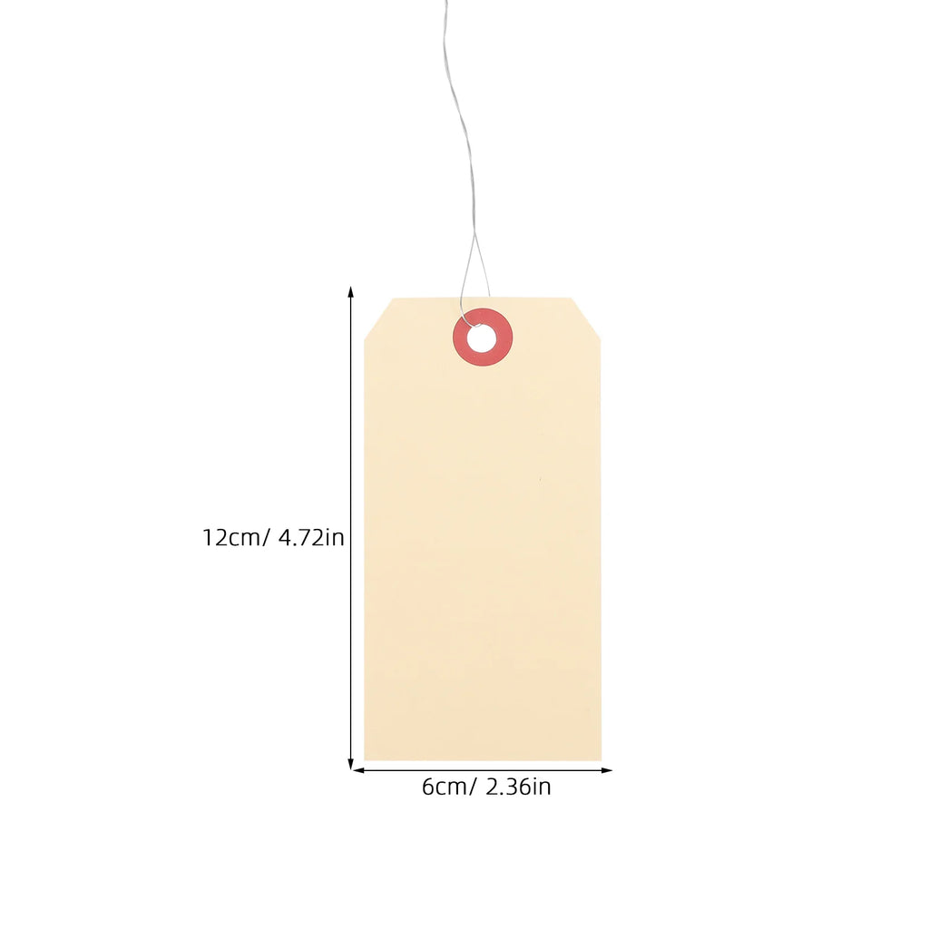 100 pcs Price Labels Manila Wire Tags Shipping Blank Packaging Tags File Folder Labels Manila Tags With Eyelets Filing Products