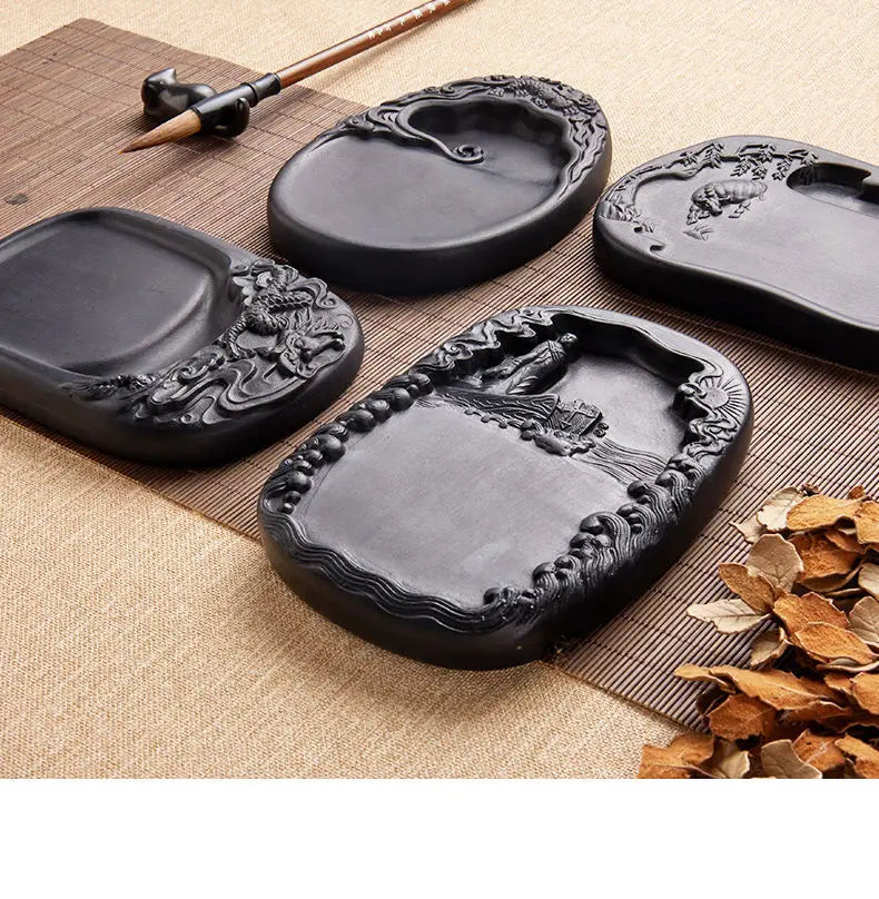 Chengni Inkstone Natural Original Stone Multi Functional Four Famous Students Table Grinding Ink Calligraphy Supplies Plate
