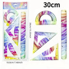 Multifunctional Plastic Soft Ruler Set Flexible Freely Bendable Set Square 20/30CM Drawing Measuring Tools Protractor Gift