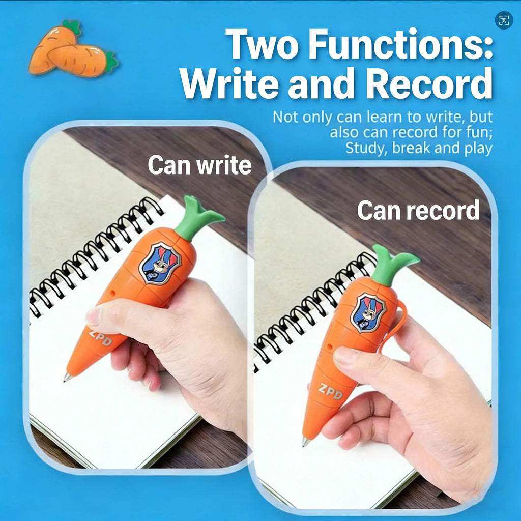 1/3/6pcs Zootopia Carrot Voice Recorder Pen Cartoon Kids Ballpoint Pen That Can Be Recorded Creative Multi Functional Pens Gift