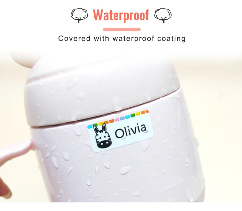 200Pcs Customize Waterproof First Name Sticker Personlized Tag Stickers Children Stationery Pencil Labels Decal for Kids School