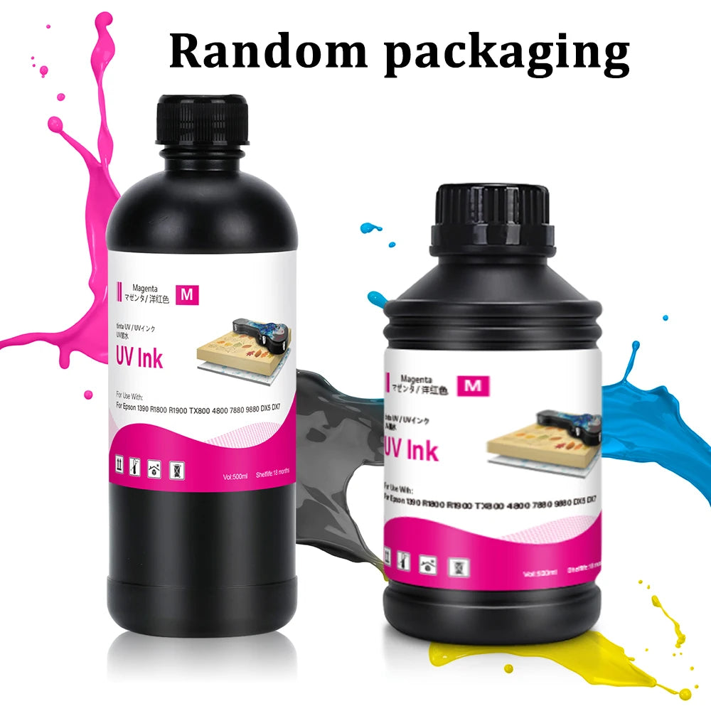 500ml LED UV Ink for Epson All Flat UV Printers For Epson 1390 R1800 R1900 TX800 4800 7880 9880 DX5 DX7 Printer
