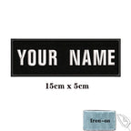 1PC Custom Name Embroidery Patch Stripes Badge Iron On Or Hook Loop 10X2.5CM,8X5CM,10X4CM, 8X2.5CM,12X2.5CM,15X5CM,20X7CM,black