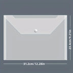 20 packs, plastic envelope, transparent reusable poly envelope waterproof folder with buttons, A4 size, for school office suppli